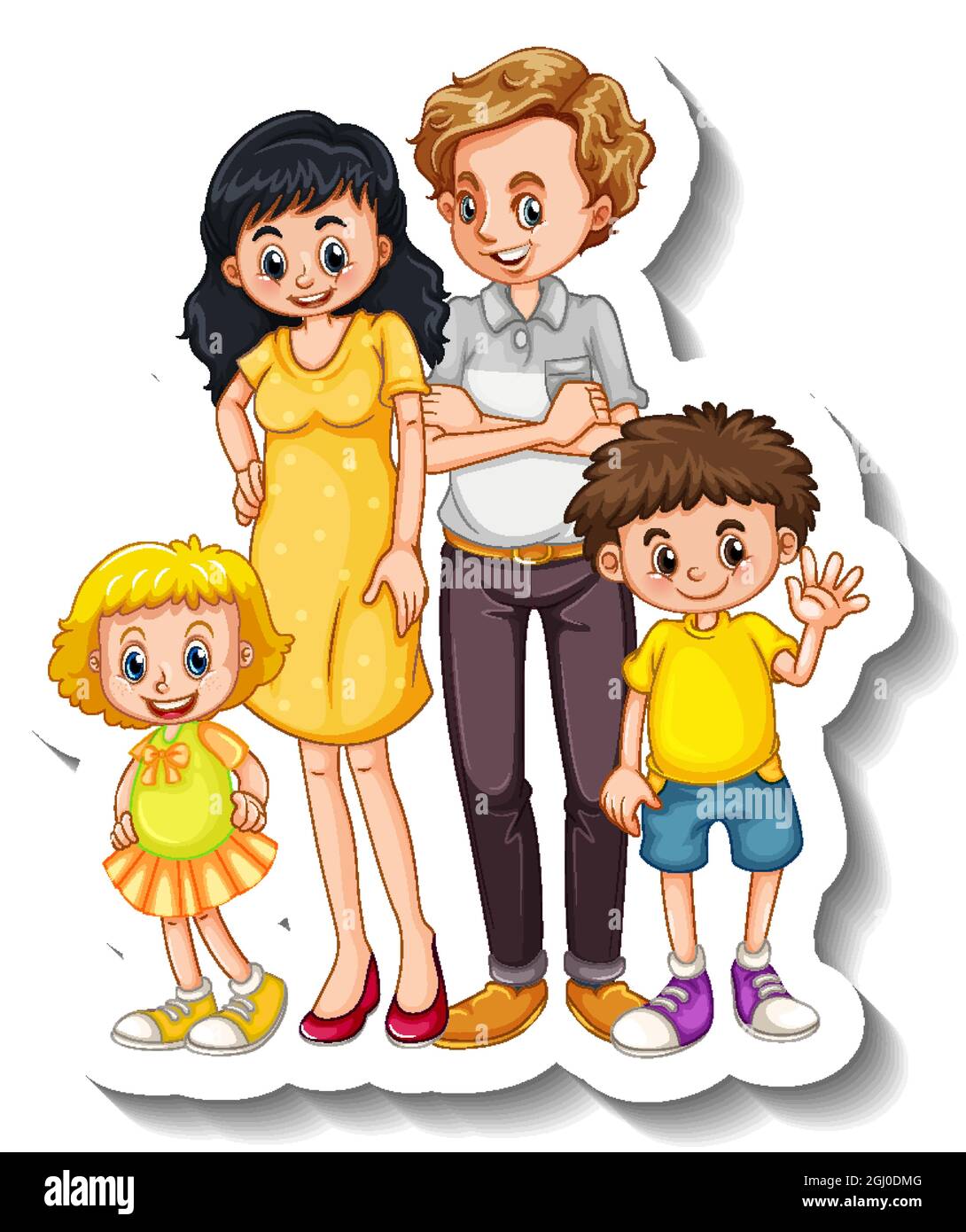 Family caricature stickers discount