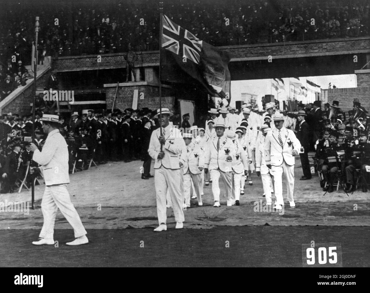 Olympic Games 1928 Amsterdam, Holland. The Canadian team march into the