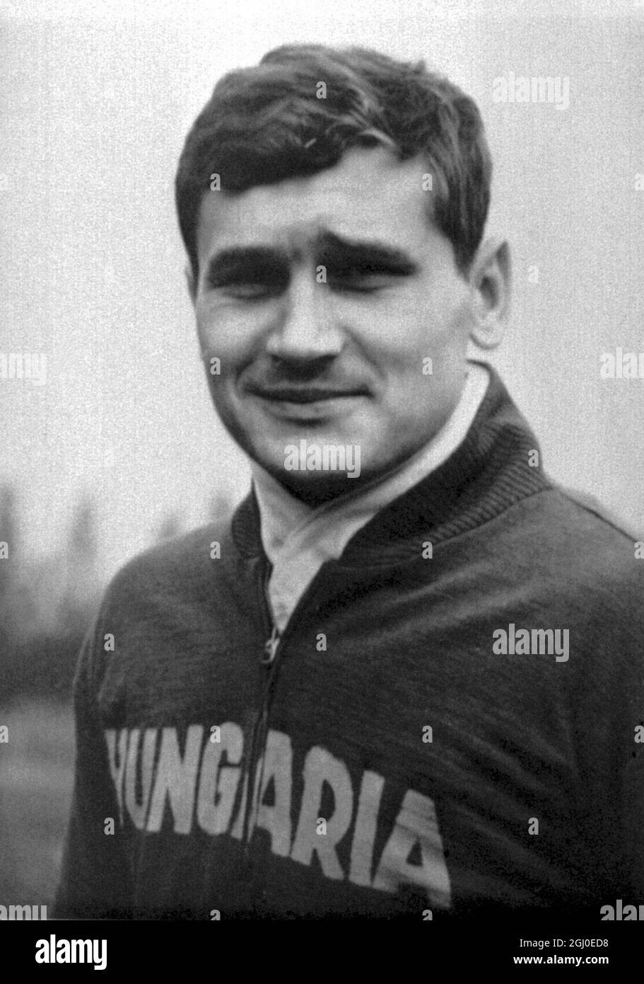 Lajos Tichy, forward for the Hungarian National soccer team 10th May 1962 Stock Photo