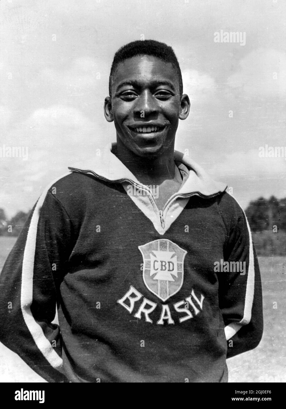 A portrait of Brazilian centre forward Edison Arantes Do Nascimento Pele. 3rd November 1961. Stock Photo