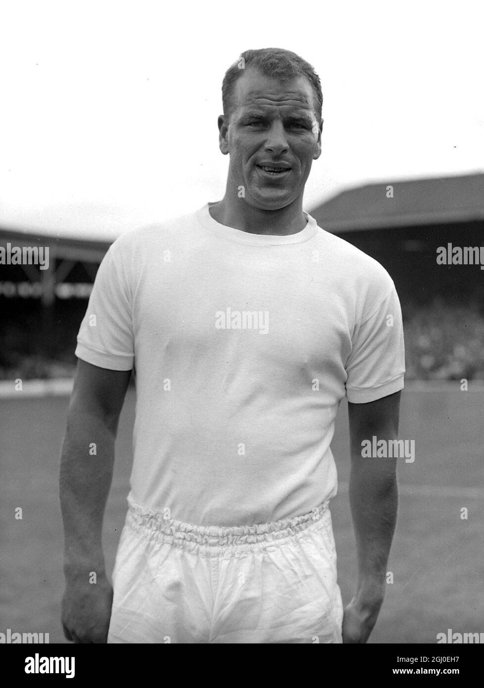 Welsh International John Charles pictured in the Leeds United colours