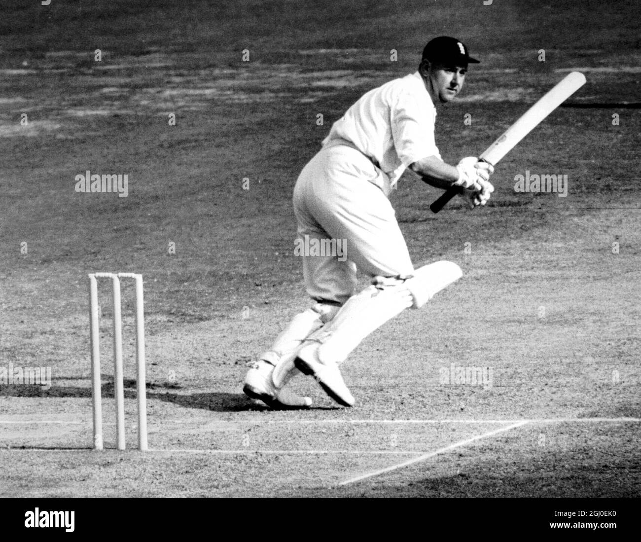 England v South Africa - Third Test Match at The Oval. Colin Cowdrey batting. 31st August 1965 Stock Photo