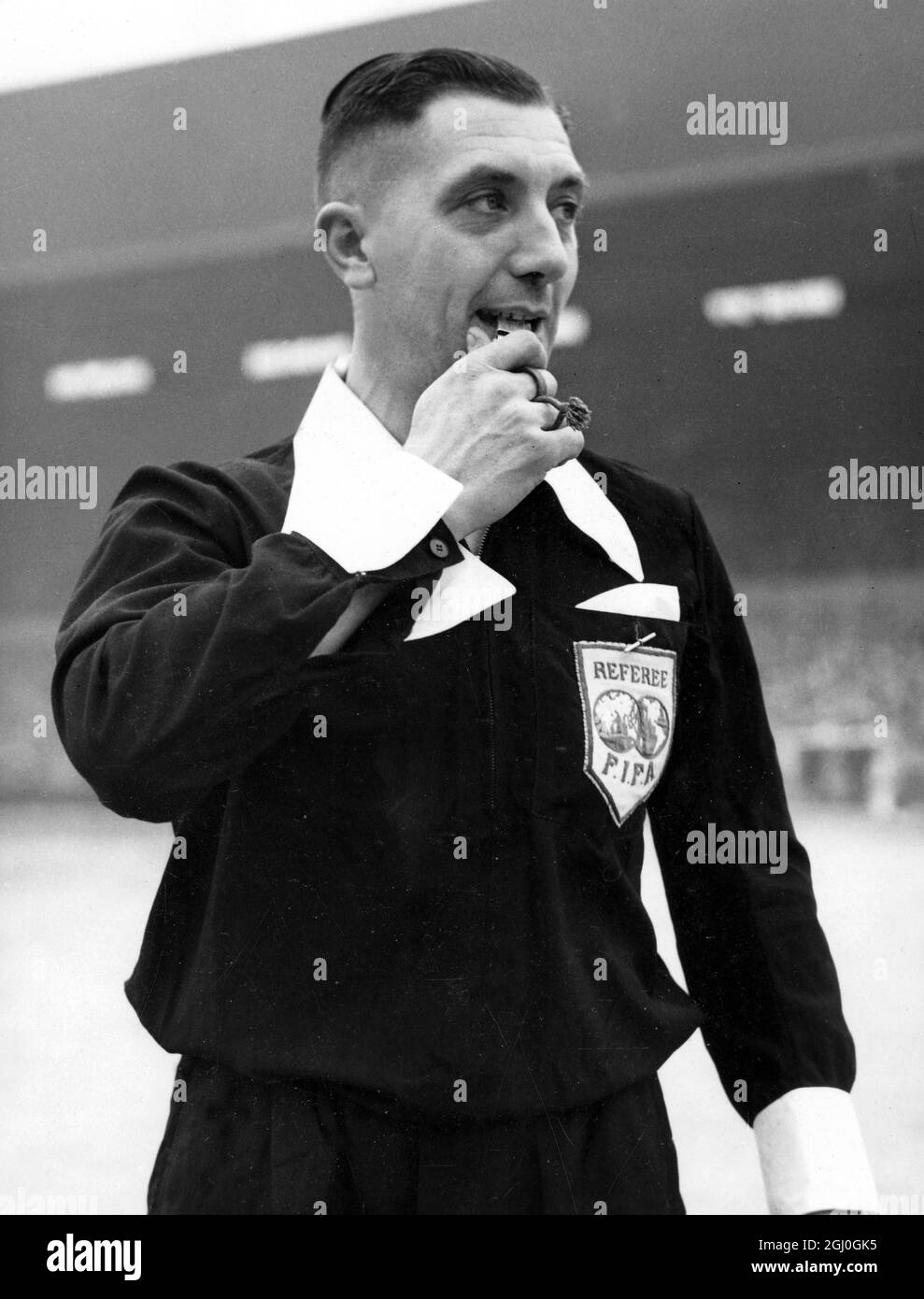 Mr Arthur Ellis of Halifax, who has been appointed to referee at the 1952 FA Cup final at Wembley. 4th April 1952 Stock Photo
