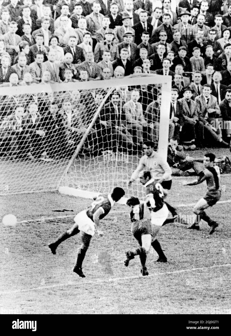 1961 European Cup Final Benfica v Barcelona An incident in front of the