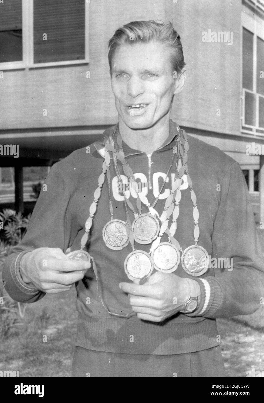 Rome: ''Medal King'' of 17th Olympic's Boris Shaklin, Soviet Gymnast with four Gold, two silver, One Bronze at Olympic Games in Rome. 11 September 1960 Stock Photo
