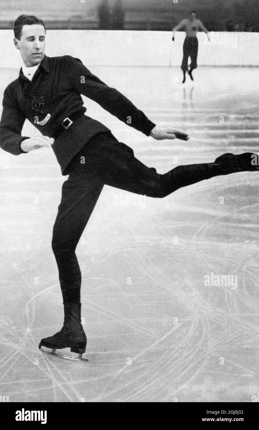 1936 Winter Olympics, photo of Canadian figure skater Montgomery Wilson 1936 Winter Olympics, photo of Canadian figure skater Montgomery Wilson