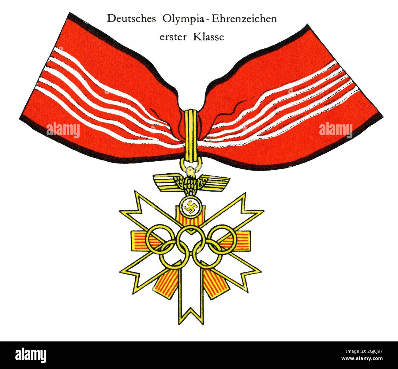 1936 Olympic Games ribbon - first class decoration - Germany ©TopFoto Stock Photo