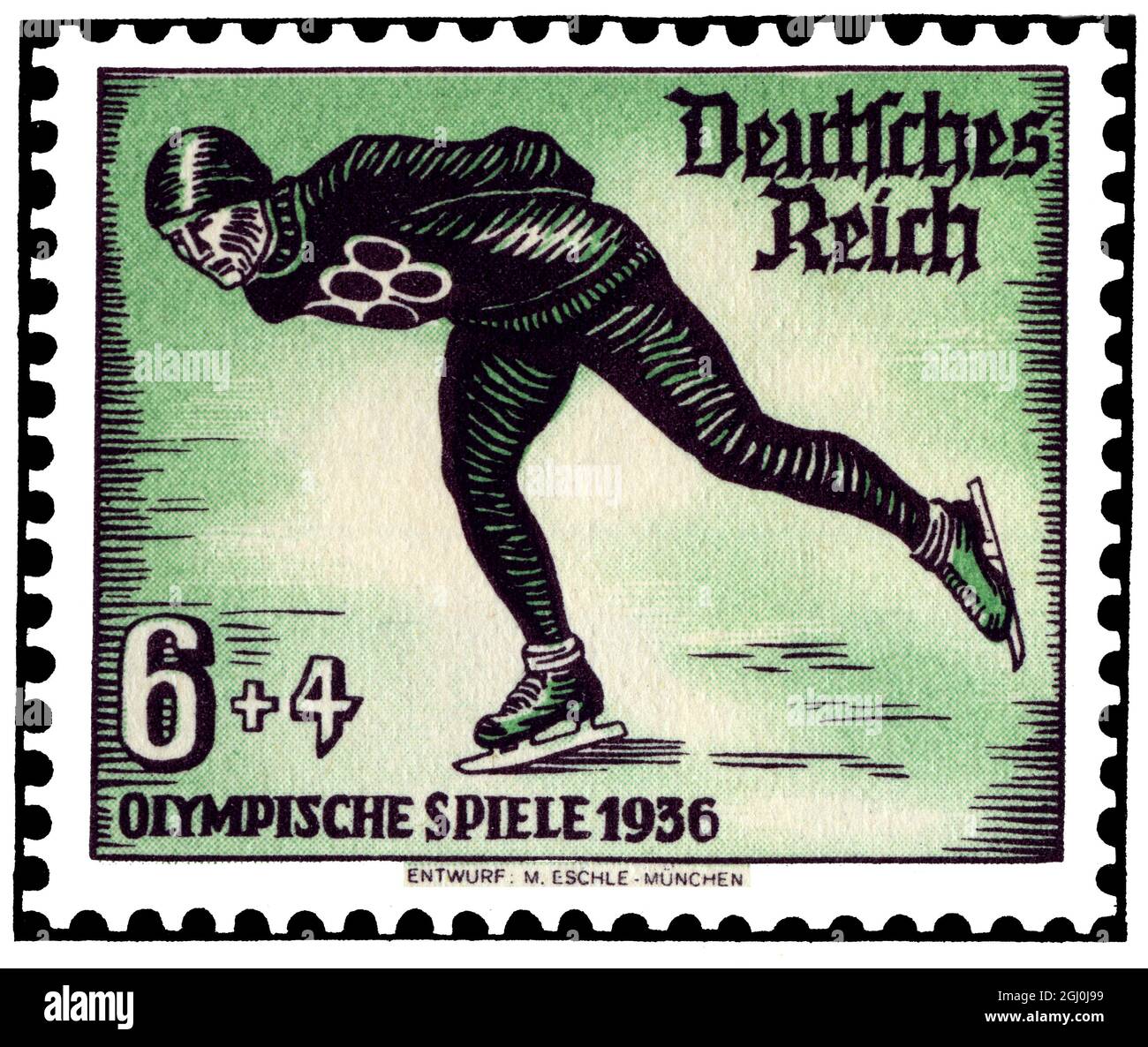 1936 Olympic Games stamp - Germany - Entwerf M. Eschle-Munchen ©TopFoto Stock Photo