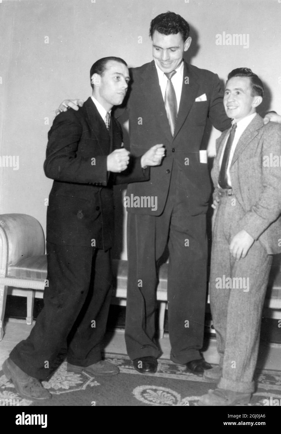 London After the floodlit football match between boxers and jockeys at