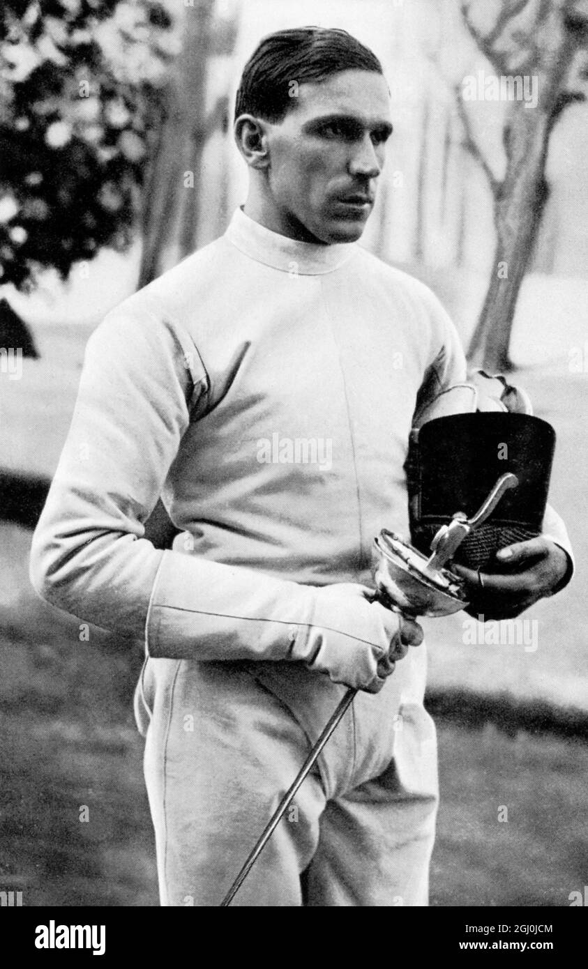 1936 Olympics - Oblt Petnchazy (Hungary) one of the best fencers, played at the 1928 Olympics and now in Berlin 1936 with good prospects. ©TopFoto Stock Photo