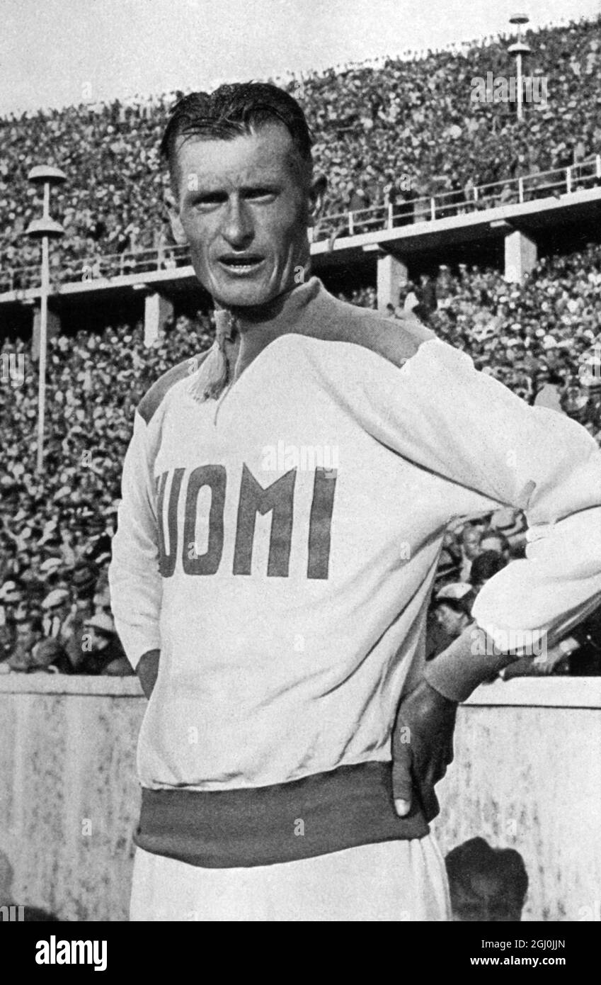 1936 Olympics, Berlin - Ilmari Salminen, Finland, also physically a great sportsman, winner of the 10,000-m race. ©TopFoto Stock Photo