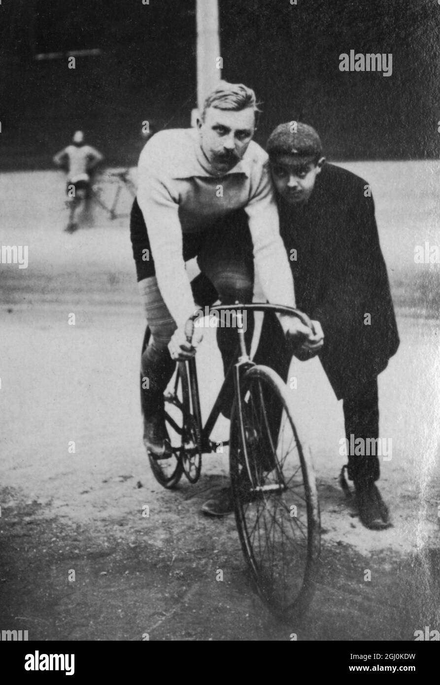 Thorwald Ellegaard - (born in Odensee 7th March 1877 - 27 April 1954) The UCI Track Cycling World Championships - Men's Sprint is the world championship sprint event held annually at the UCI Track Cycling World Championships. He won the following events: Gold medals: 1901 Berlin 1902 Rome 1903 Copenhagen 1906 Geneva 1908 Berlin 1911 Rome Silver medals: 1904-London 1905 Antwerp 1910 Brussels 1913 Leipzig ©TopFoto Stock Photo