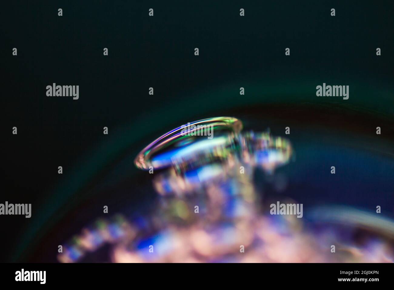 Frozen bubbles in glass Stock Photo