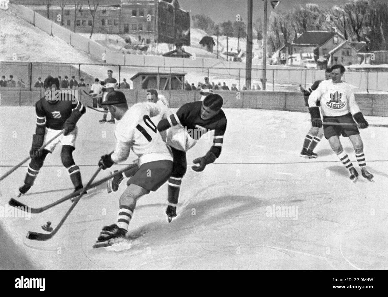 Lake Placid, 1932. II Olympic Winter Games Ice Hockey Canada vs USA