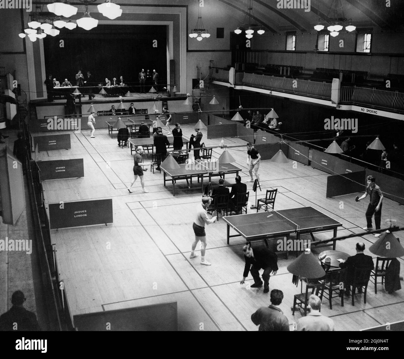 The preliminary rounds of the English Open Table Tennis Championships held at Greenwich Baths