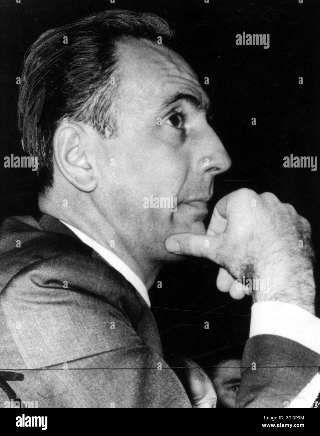 Profile portrait of Robert ' Bob ' Cousy , former American professional basketball player Stock Photo