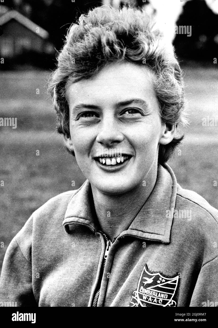 A portrait of Betty Cuthbert . Australia ' s biggest hope for the Women's Olympic Events.. Whether in track suit, Olympic outfit, or evening dress, the girl from New South Wales will be one of the most attractive of the women athletes in the large Australian team at Rome this year. 01.08.1960 Stock Photo