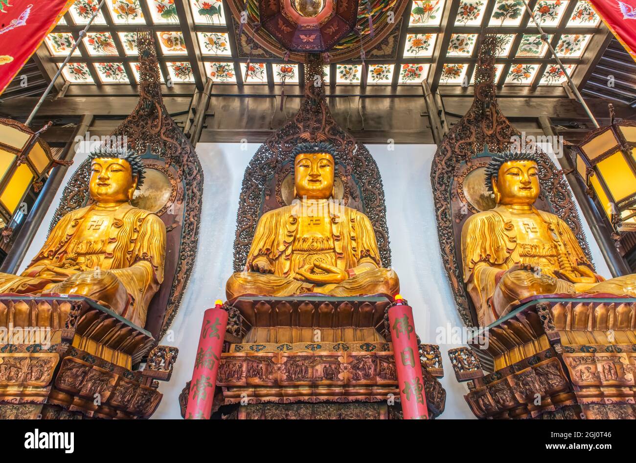 China, Shanghai. Jade Buddha Temple. Stock Photo