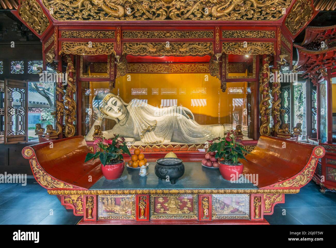 China, Shanghai. Jade Buddha Temple. Stock Photo