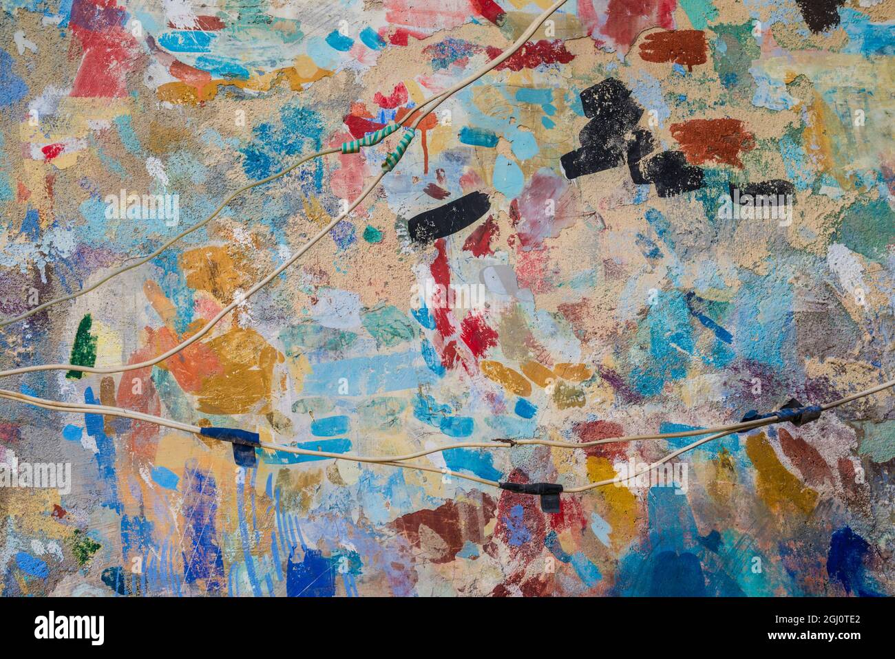 Tbilisi. Old Town, paint samples on wall Stock Photo Alamy