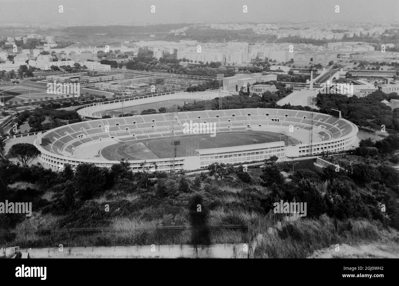 STADIUMS OLYMPIC STADIUM ROME VIEW 7 AUGUST 1960 Stock Photo