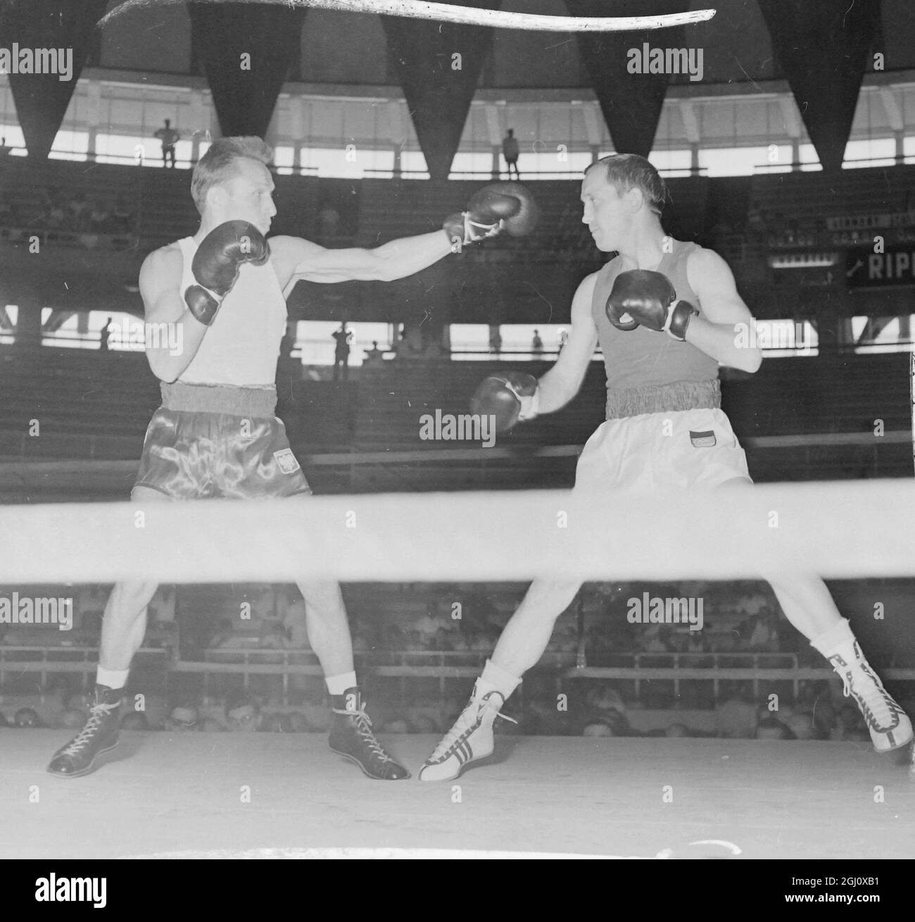 OLYMPIC GAME BOXING FLYWEIGHT HOMBERG V KUKIER 28 AUGUST 1960 Stock