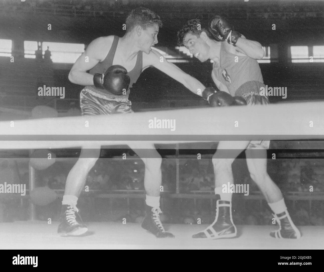 OLYMPIC GAME BOXING FLYWEIGHT PORCEL V KNOESEN 28 AUGUST 1960 Stock