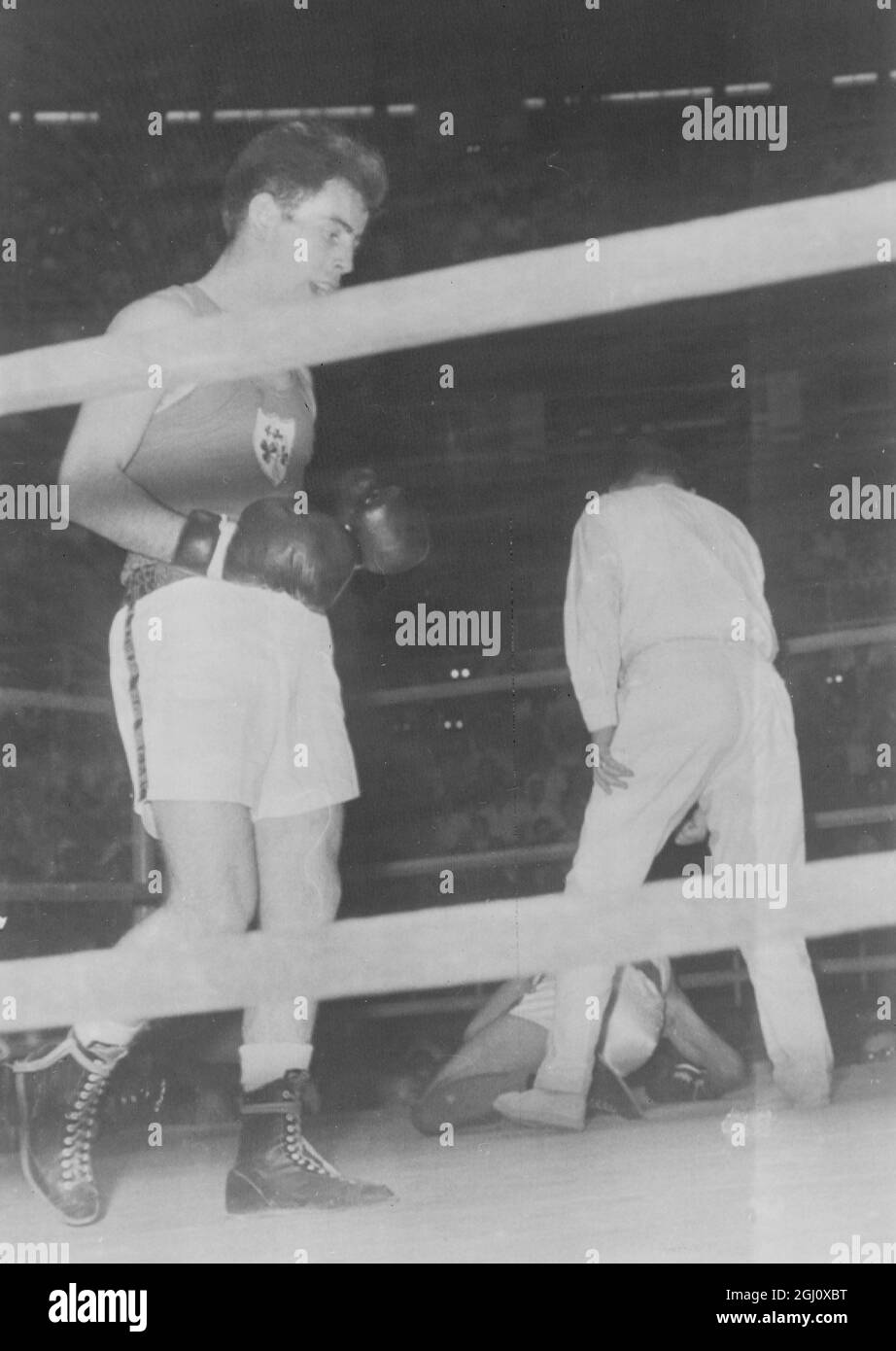 OLYMPIC GAME BOXING LIGHTWEIGHT OBRIEN V AGUILERA 31 AUGUST 1960 Stock Photo