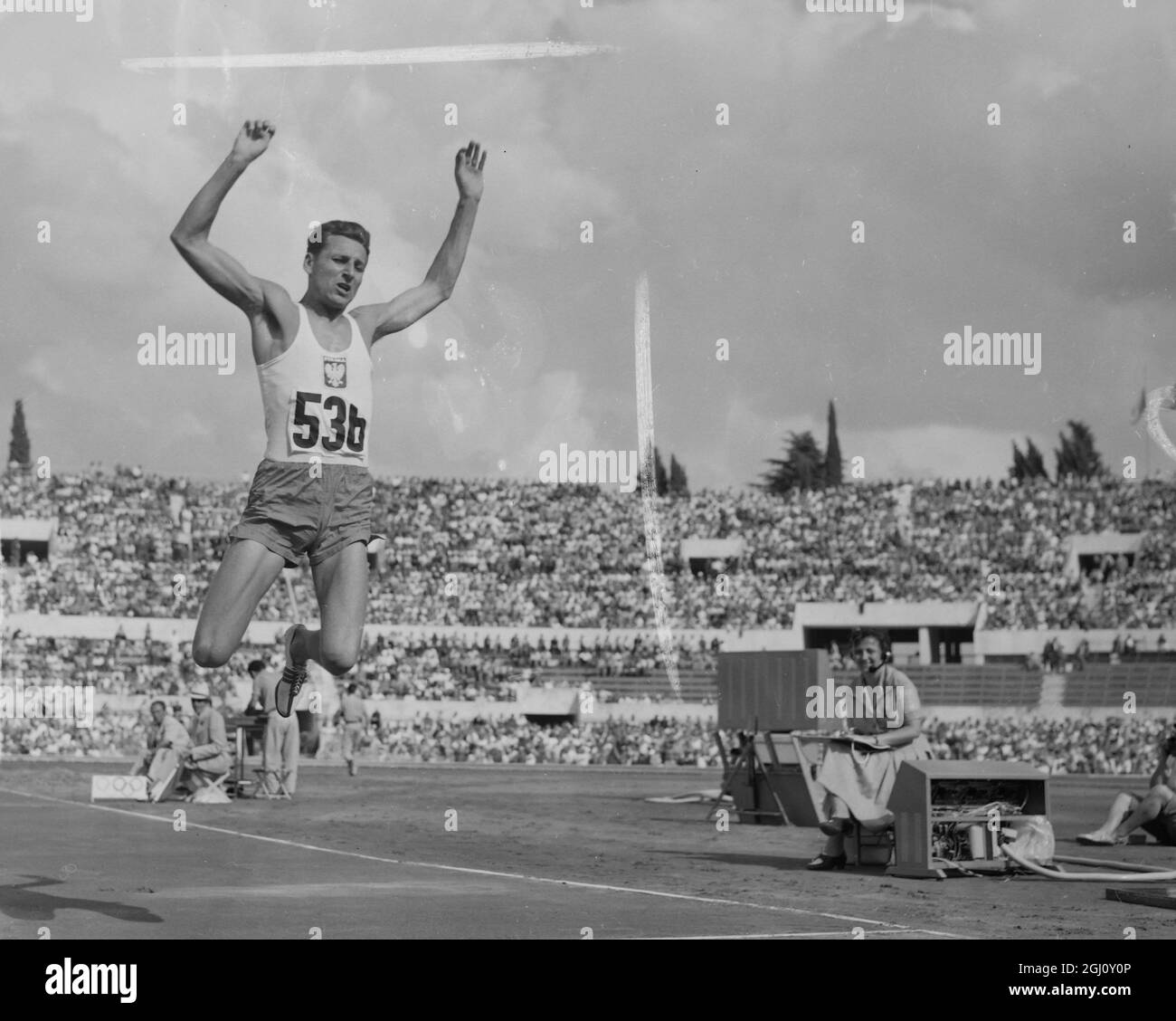 OLYMPIC GAME TRIPLE JUMP FINALS SCHMIDT IN ACTION 7 SEPTEMBER 1960