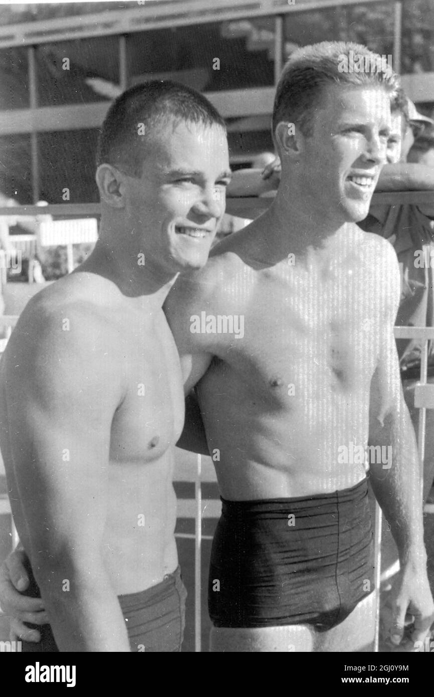 OLYMPIC GAME DIVING SPRINGBOARD HALL TOBIAN AFTER EVENT 29 AUGUST 1960 Stock Photo