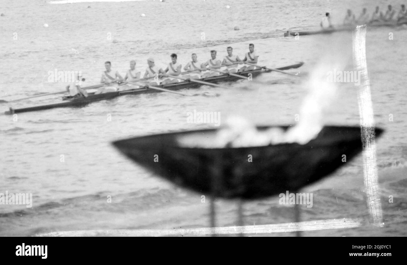 OLYMPIC GAME ROWING COXED 8S SWEDISH TEAM THAT CAME 3RD 3 SEPTEMBER 1960 Stock Photo
