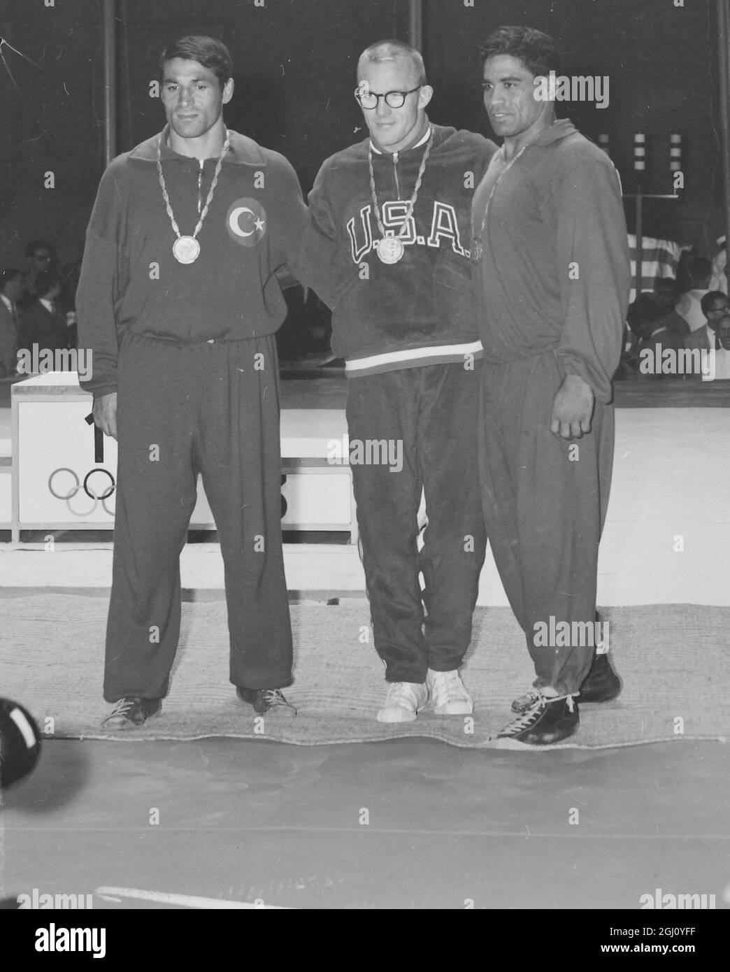 OLYMPIC GAME WRESTLING WELTERWEIGHT BULBAUGH GOLD OGAN 2 BASHIR 3 7 SEPTEMBER 1960 Stock Photo