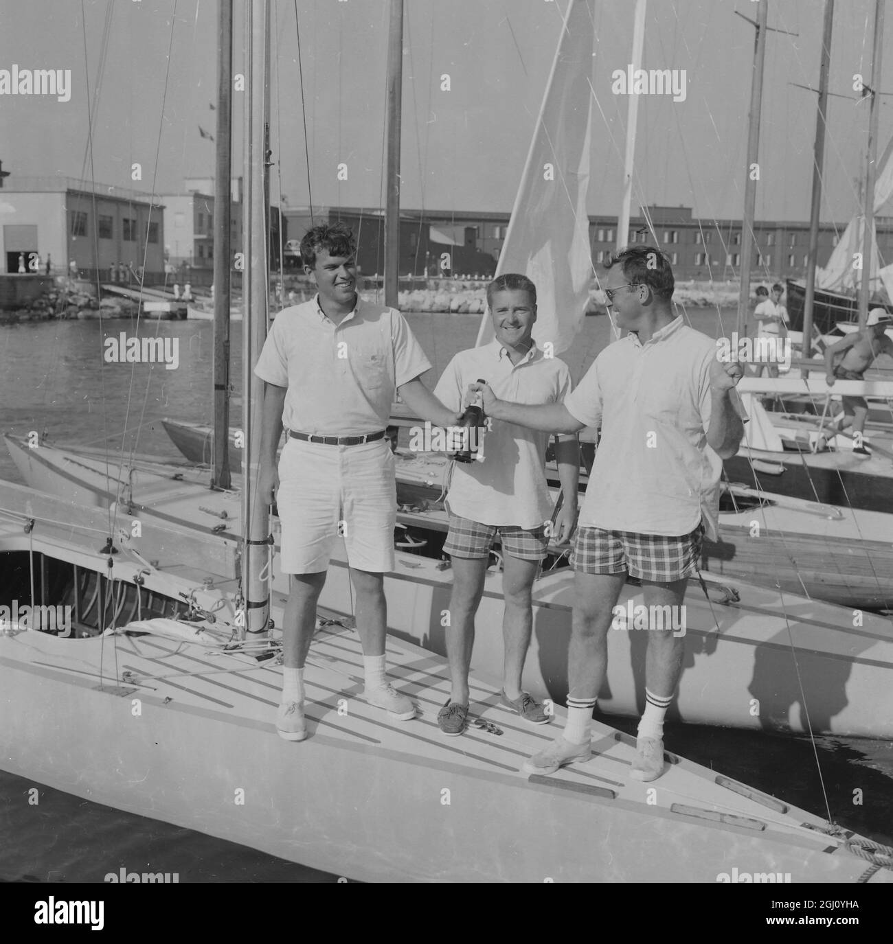 OLYMPIC GAME YACHTING 5.5M FINAL US WIN JAMES HUNT SMITH ODAY 8 SEPTEMBER 1960 Stock Photo