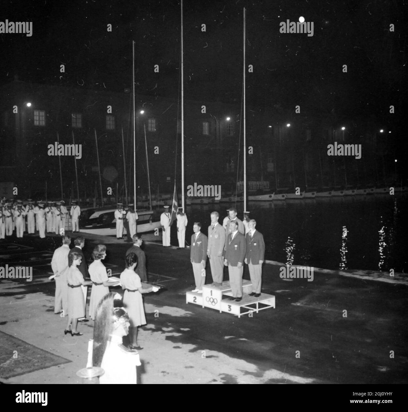 OLYMPIC GAME YACHTING FD CLASS FINAL LUNDE GOLD FOGH 2 MULKA 3 8 SEPTEMBER 1960 Stock Photo
