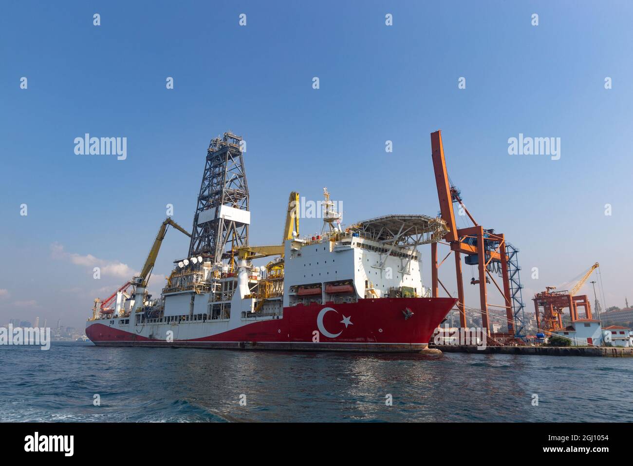 Drilling vessel is seen as anchored in Istanbul Stock Photo Alamy