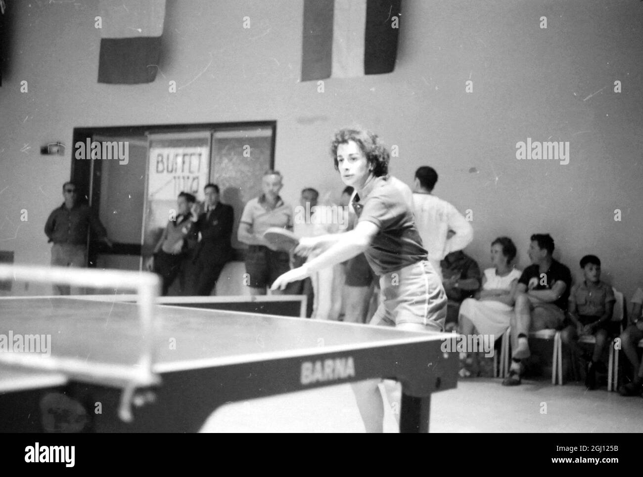ATHLETICS LUCILLE COHEN IN ACTION TABLE TENNIS AT JEWISH MACCABIA GAMES
