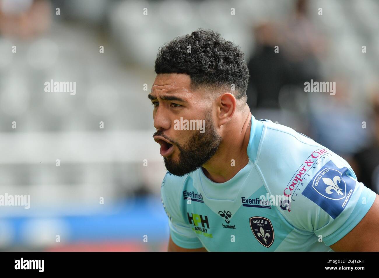 Newcastle, England - 5 September 2021 - Wakefield Trinity's Kelepi Tanginoa during the Rugby League Betfred Super League Magic Weekend Huddersfield Giants vs Wakefield Trinity at St James' Park Stadium, Newcastle, UK Stock Photo