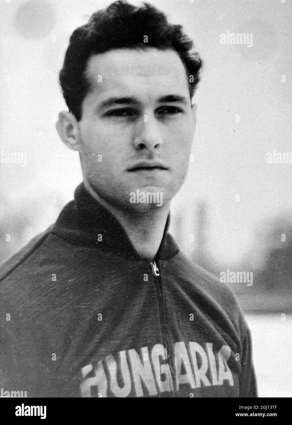 ANTAL SZENTMIHALYI - PORTRAIT OF FOOTBALLER - HUNGARIAN INTERNATIONA FOOTBALL PLAYER ; 11 MAY 1962 Stock Photo