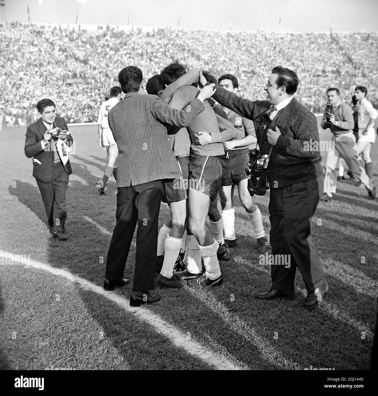 FOOTBALL WORLD CUP YUGOSLAVIA V CHILE CHILIANS CELEBRATE VICTORY ; 22