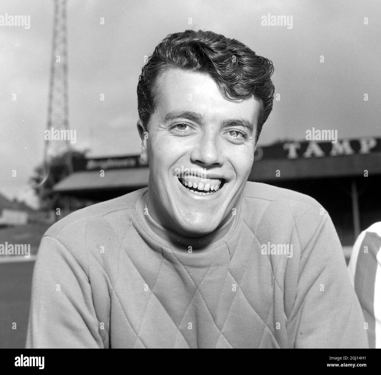 R MCGONIGAL - PORTRAIT OF FOOTBALLER, PLAYER OF BRIGHTON & HOVE FC FOOTBALL CLUB TEAM - ; 9 AUGUST 1962 Stock Photo