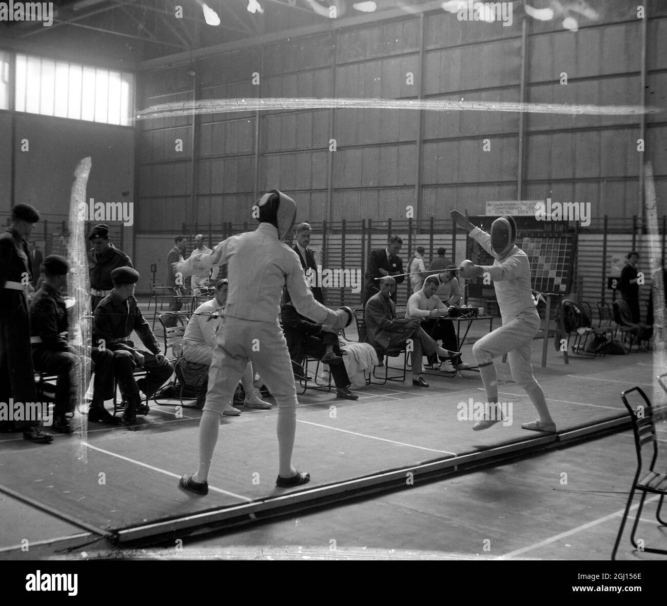 FENCING CAU V FINNIS ON BOARD SULTAN ; 24 SEPTEMBER 1962 Stock Photo