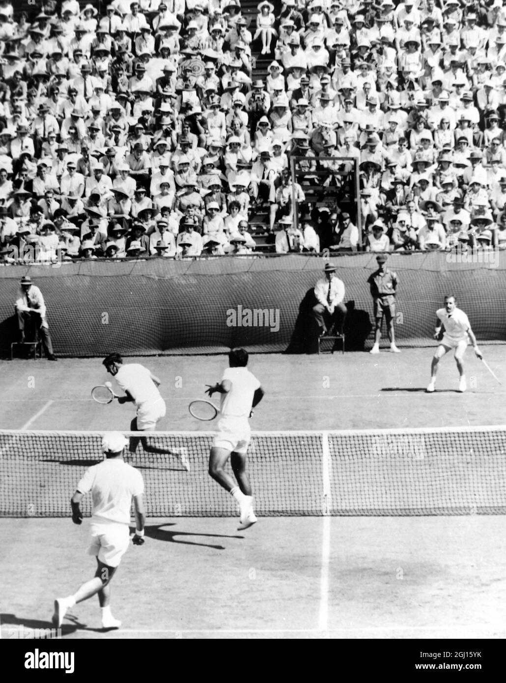 Rod Laver And Roy Emerson In Tennis Action Palafox Osuna 31 December 1962 Stock Photo Alamy