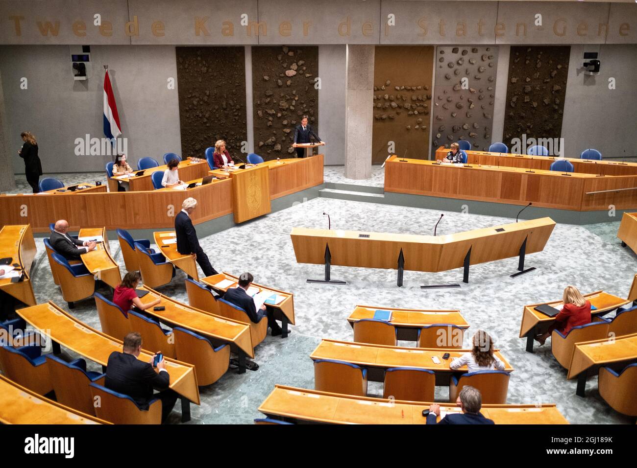 Pays-Bas, La Haye le 07/09/2021. Au parlement des Pays-Bas, debat suite au rapport finale de l'informatrice pour la formation du nouveau gouvernement. Stock Photo
