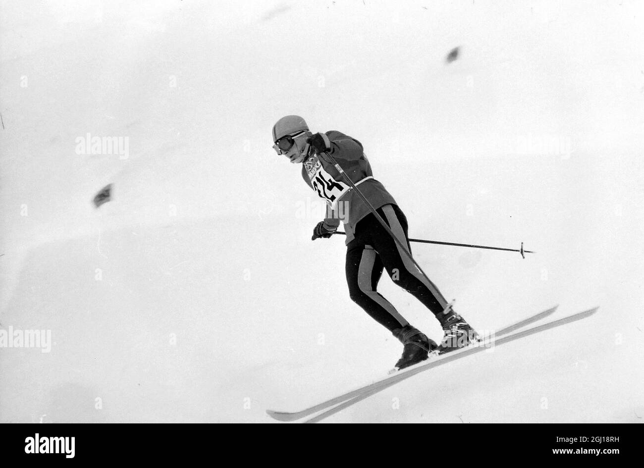 WINTER OLYMPICS IN INNSBRUCK, AUSTRIA - SKIER SIMON BROWN IN ACTION - ; 29 JANUARY 1964 Stock Photo