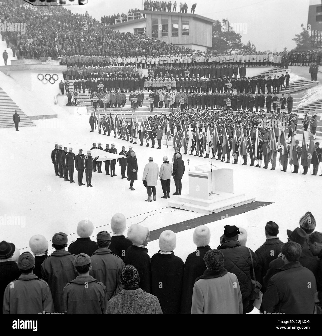 WINTER OLYMPICS IN INNSBRUCK, AUSTRIA - OPENING CEREMONY ; 30 JANUARY 1964 Stock Photo