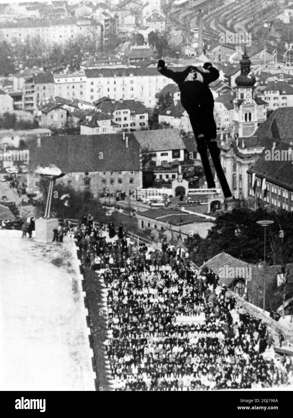 SKI JUMPER PETER ERZEN IN ACTION IN INNSBRUCK DURING WINTER OLYMPICS GAMES IN AUSTRIA - ; 9 FEBRUARY 1964 Stock Photo