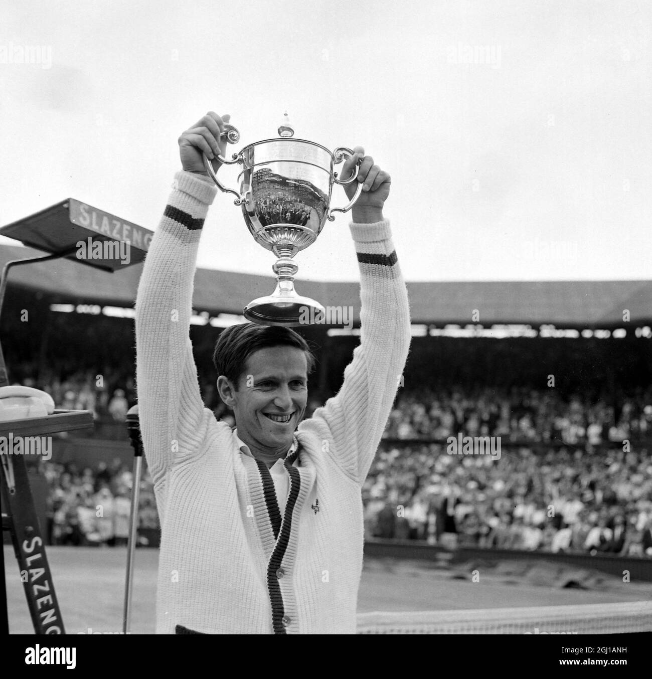 3 July 1964 Australia S Roy Emerson Beat Compatriot Fred Stolle To Win The Men S Singles Final Of The All England Lawn Tennis Championships At Wimbledon London England Stock Photo Alamy