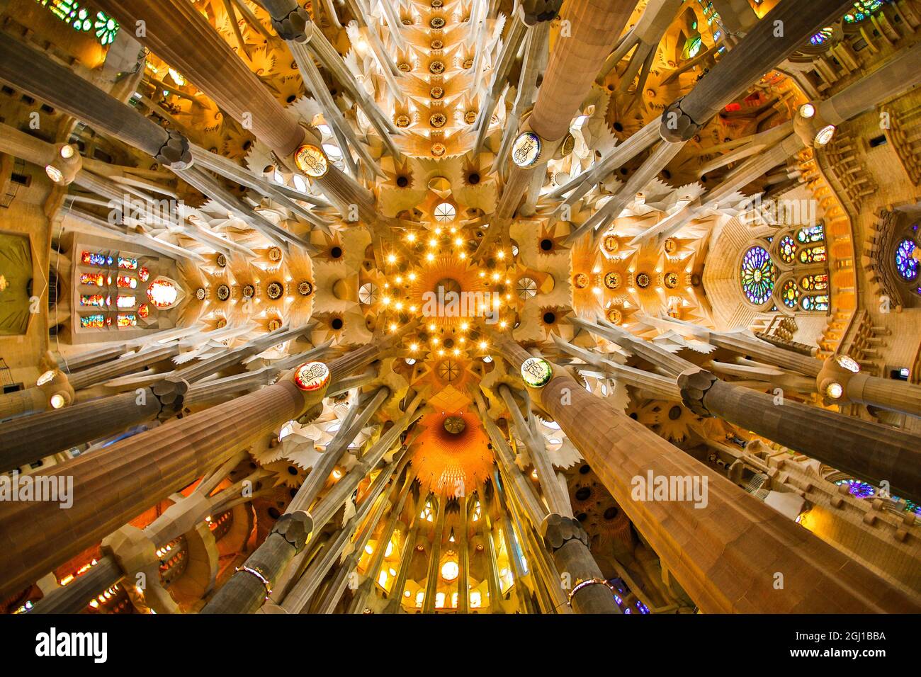 Sagrada familia ceiling hi-res stock photography and images - Alamy