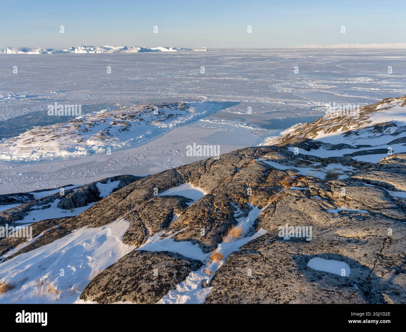 Winter at the Ilulissat Icefjord, located in the Disko Bay in West ...