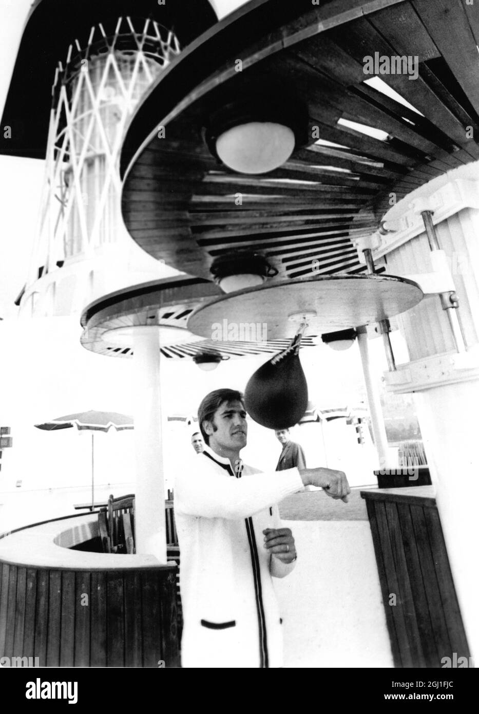 Busy training at sea on board the Italian liner Raffael is World  Middleweight boxing champion Nino Benvenuti of Italy 1967 Stock Photo -  Alamy